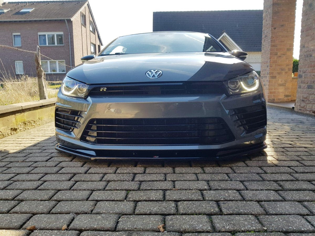 Maxton Design Street+ Spoilerlippe Front Ansatz V.1 passend für VOLKSWAGEN SCIROCCO MK.3 R FACELIFT schwarz Hochglanz