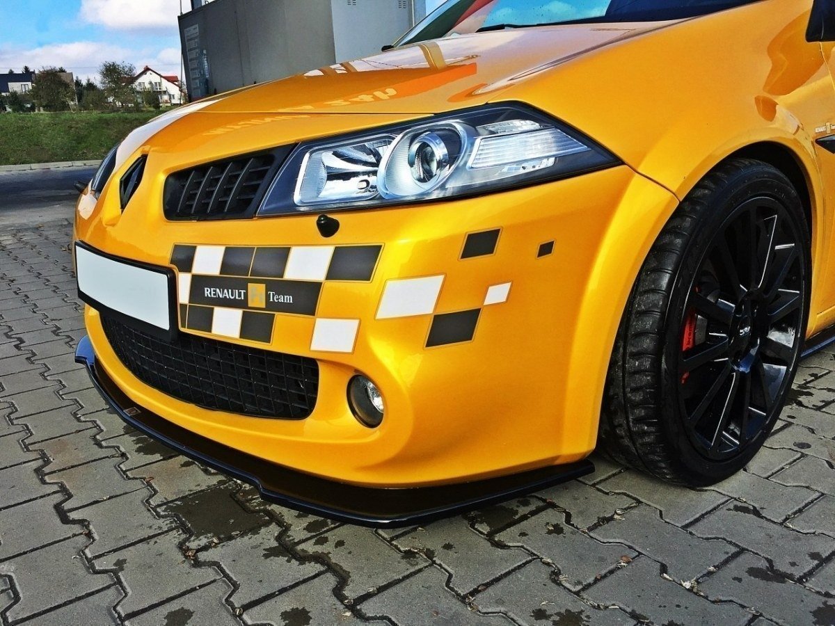 Maxton Design Street+ Spoilerlippe Front Ansatz passend für RENAULT MEGANE II RS schwarz Hochglanz