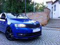 Maxton Design Street+ Spoilerlippe Front Ansatz V.1 passend für Skoda Rapid schwarz Hochglanz