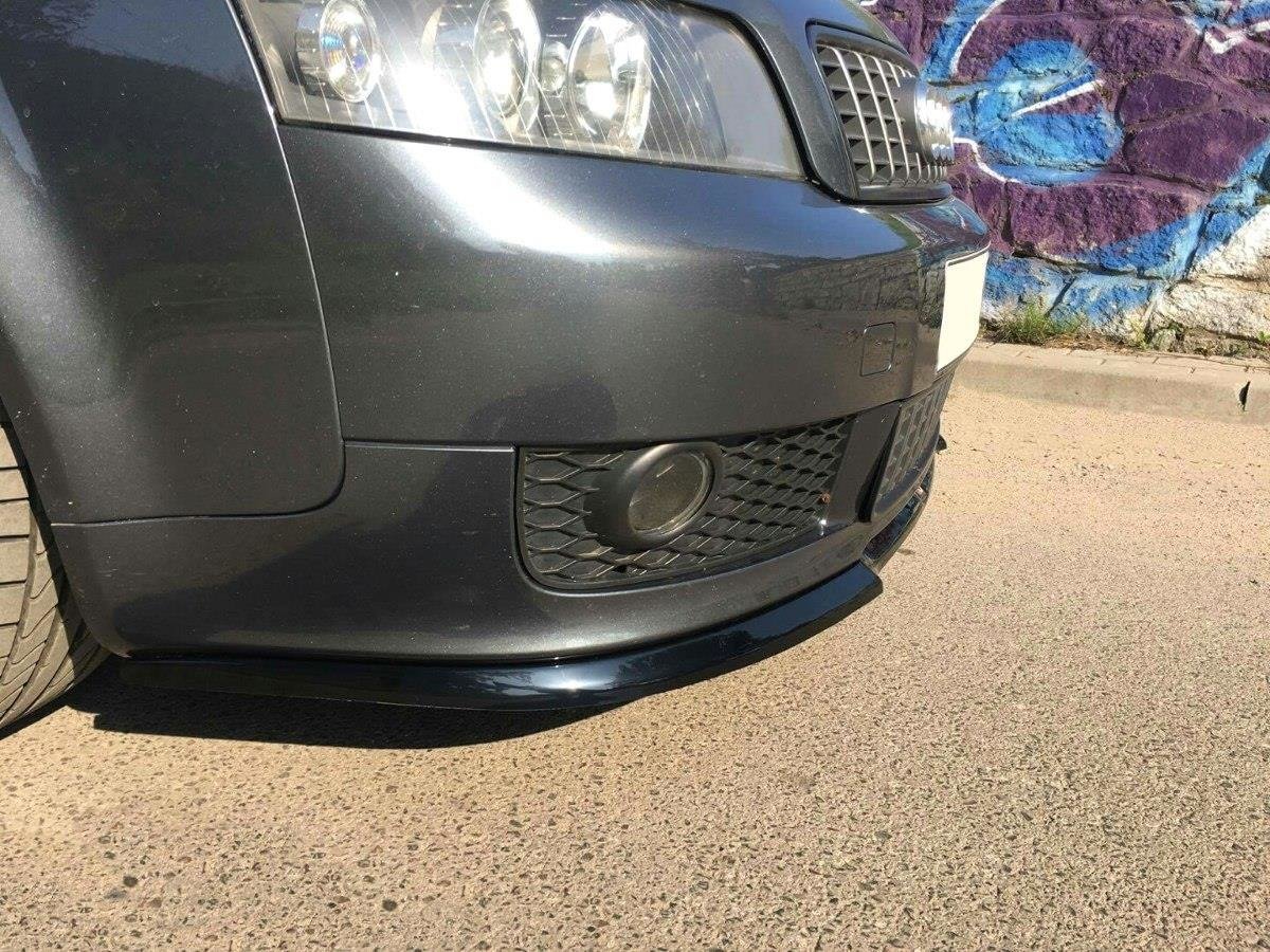 Maxton Design Street+ Spoilerlippe Front Ansatz V.1 passend für Audi A4 S-Line B6 schwarz Hochglanz