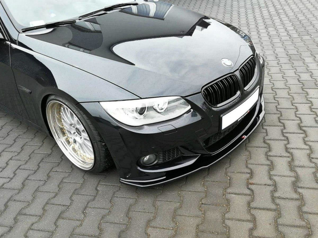Maxton Design Street+ Spoilerlippe Front Ansatz V.1 passend für BMW 3er E92 M Paket FACELIFT schwarz Hochglanz
