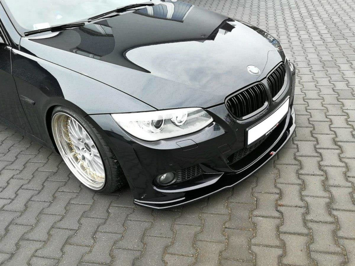 Maxton Design Street+ Spoilerlippe Front Ansatz V.1 passend für BMW 3er E92 M Paket FACELIFT schwarz Hochglanz