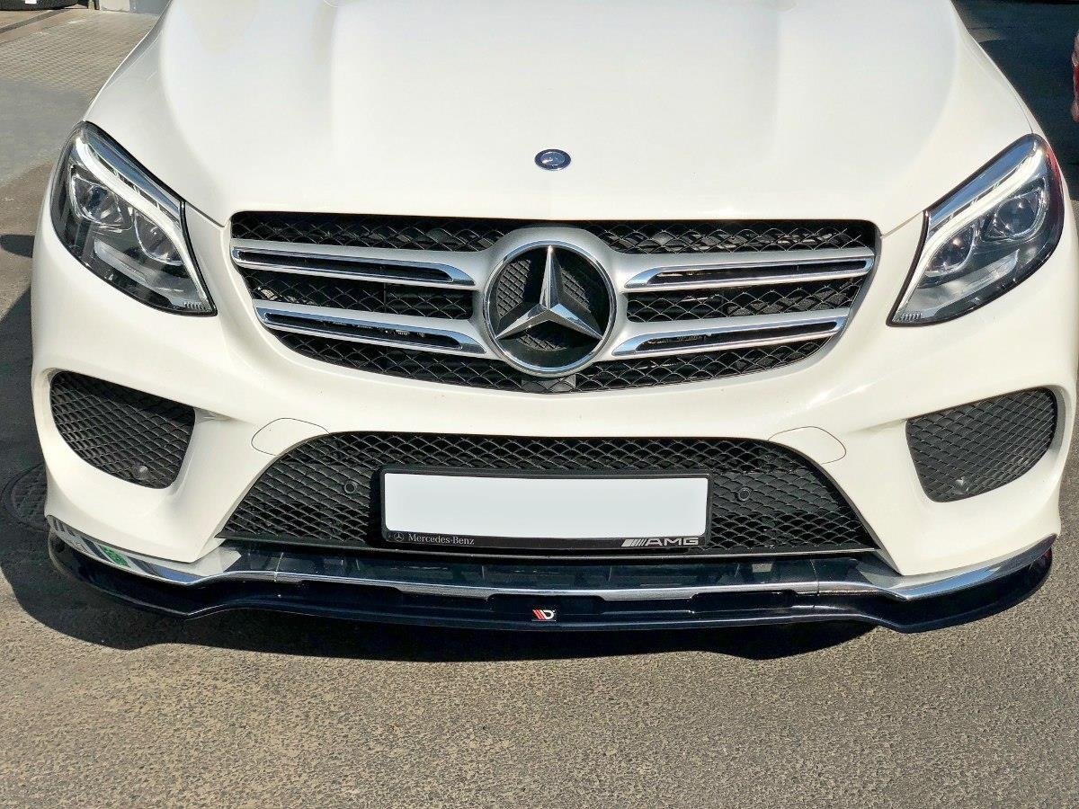 Maxton Design Street+ Spoilerlippe Front Ansatz V.1 passend für Mercedes GLE W166 AMG-Line schwarz Hochglanz