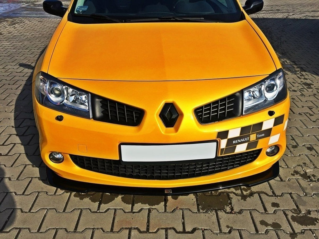 Maxton Design Street+ Spoilerlippe Front Ansatz passend für RENAULT MEGANE II RS schwarz Hochglanz