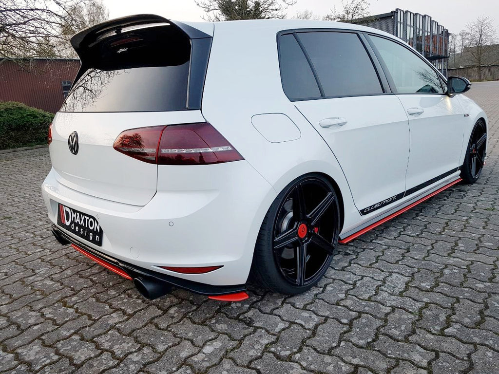 Maxton Design Heck Ansatz Flaps Diffusor für VW GOLF Mk7 GTI CLUBSPORT schwarz matt