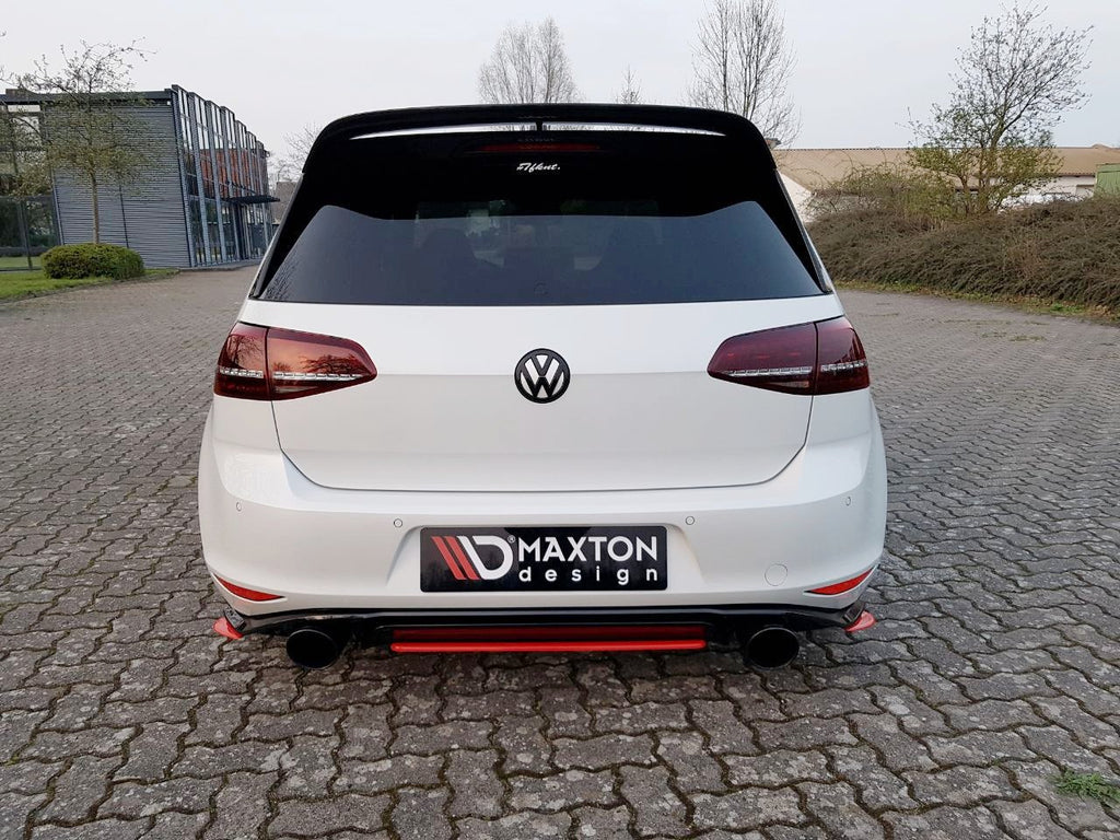 Maxton Design Heck Ansatz Flaps Diffusor für VW GOLF Mk7 GTI CLUBSPORT schwarz matt