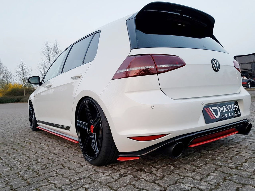 Maxton Design Heck Ansatz Flaps Diffusor für VW GOLF Mk7 GTI CLUBSPORT schwarz matt