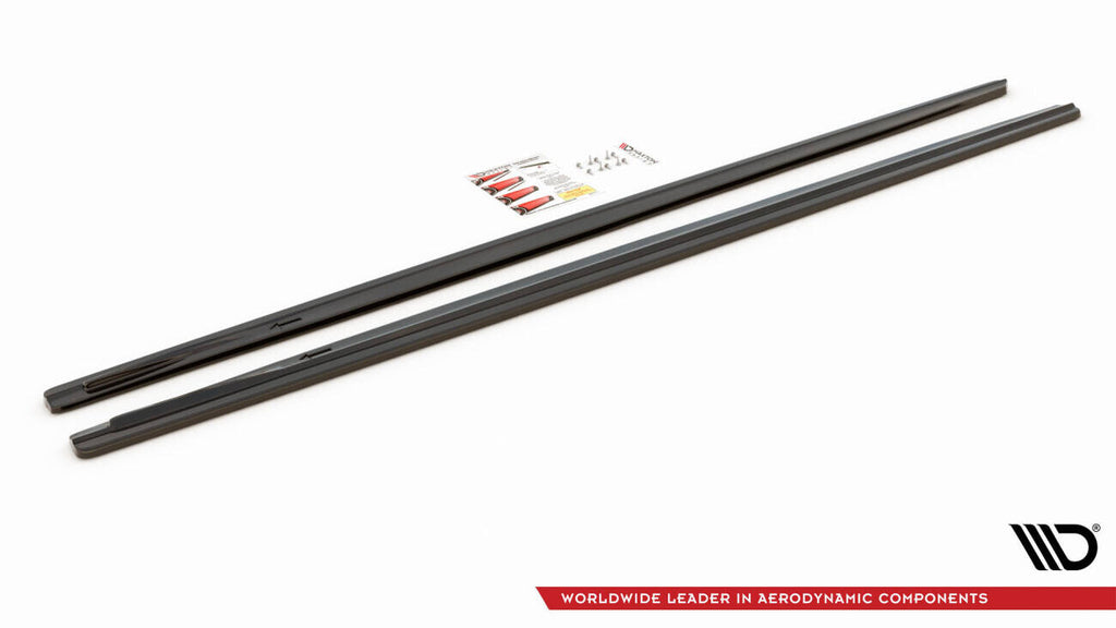 Maxton Design Street+ Seitenschweller Leisten passend für V.1 passend für BMW 7 Lang M-Paket G12 schwarz Hochglanz