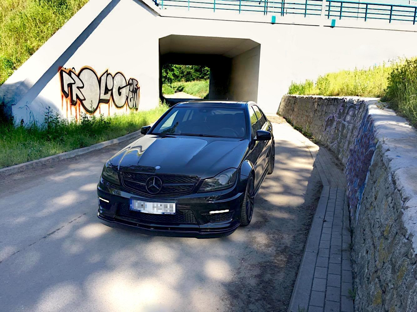 Maxton Design Front Ansatz für Mercedes AMG C63 W204 FACELIFT Carbon Look