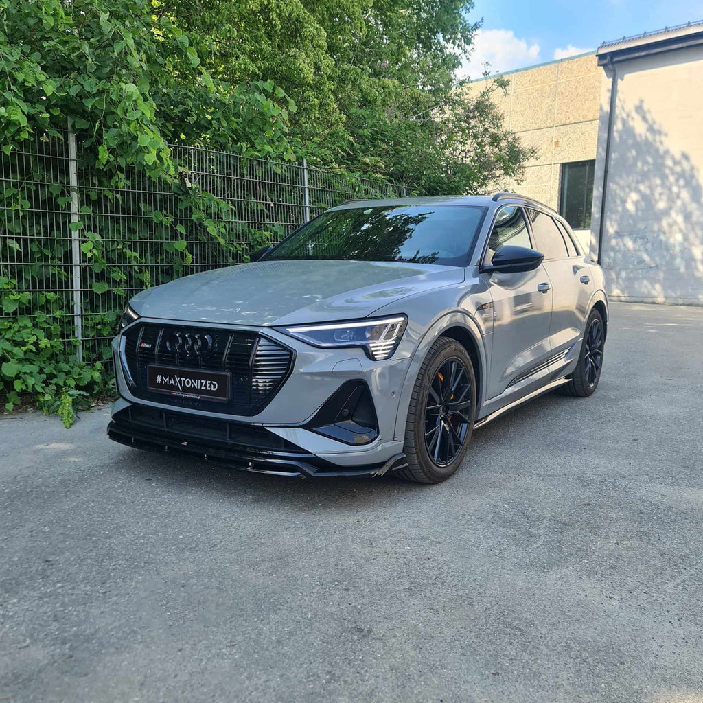 Maxton Design Street+ Spoilerlippe Front Ansatz passend für Audi e-Tron S-Line schwarz Hochglanz
