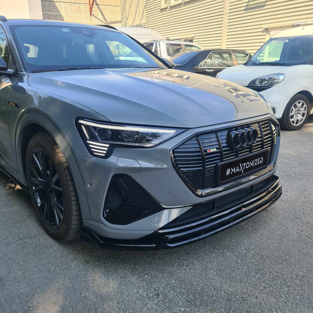 Maxton Design Street+ Spoilerlippe Front Ansatz passend für Audi e-Tron S-Line schwarz Hochglanz