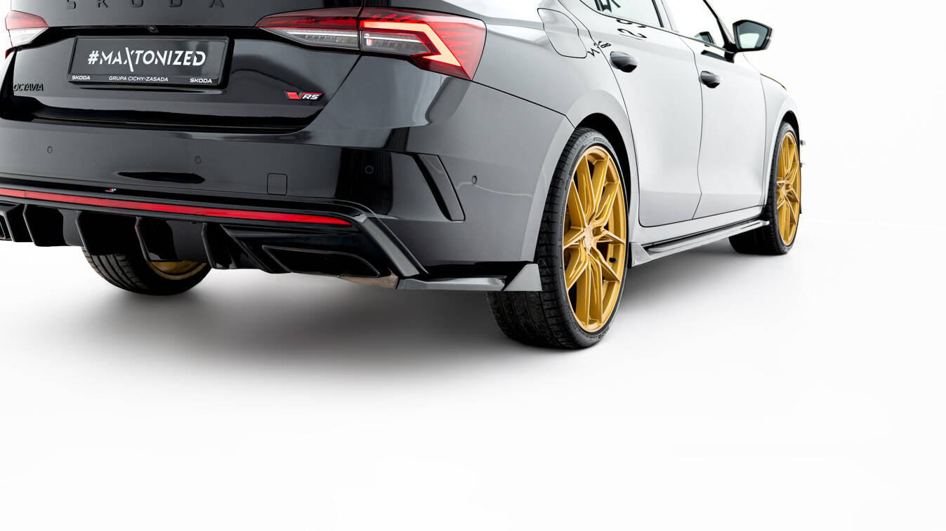 Maxton Design Heck Ansatz Flaps Diffusor V.8 passend für Skoda Octavia RS Liftback / Combi Mk4 schwarz Hochglanz