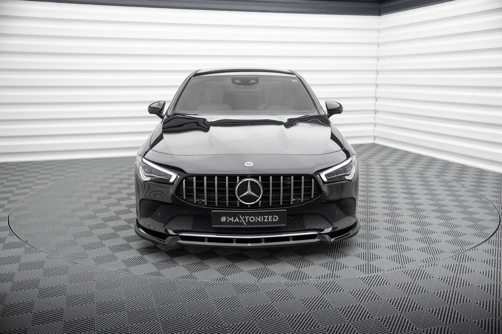 Maxton Design Street+ Spoilerlippe Front Ansatz V.2 passend für Mercedes-Benz CLA C118 schwarz Hochglanz