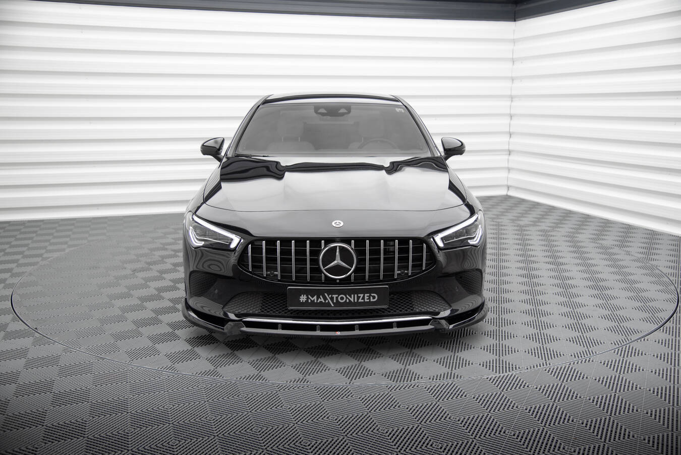 Maxton Design Street+ Spoilerlippe Front Ansatz V.2 passend für Mercedes-Benz CLA C118 schwarz Hochglanz