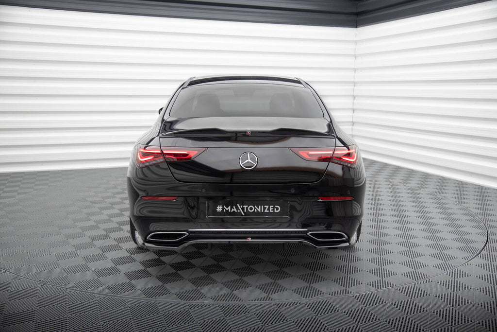 Maxton Design Street+ Mittlerer Diffusor RACE passend für Mercedes-Benz CLA Coupe C118 schwarz Hochglanz