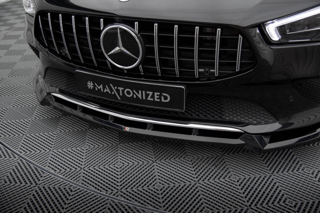 Maxton Design Street+ Spoilerlippe Front Ansatz V.2 passend für Mercedes-Benz CLA C118 schwarz Hochglanz