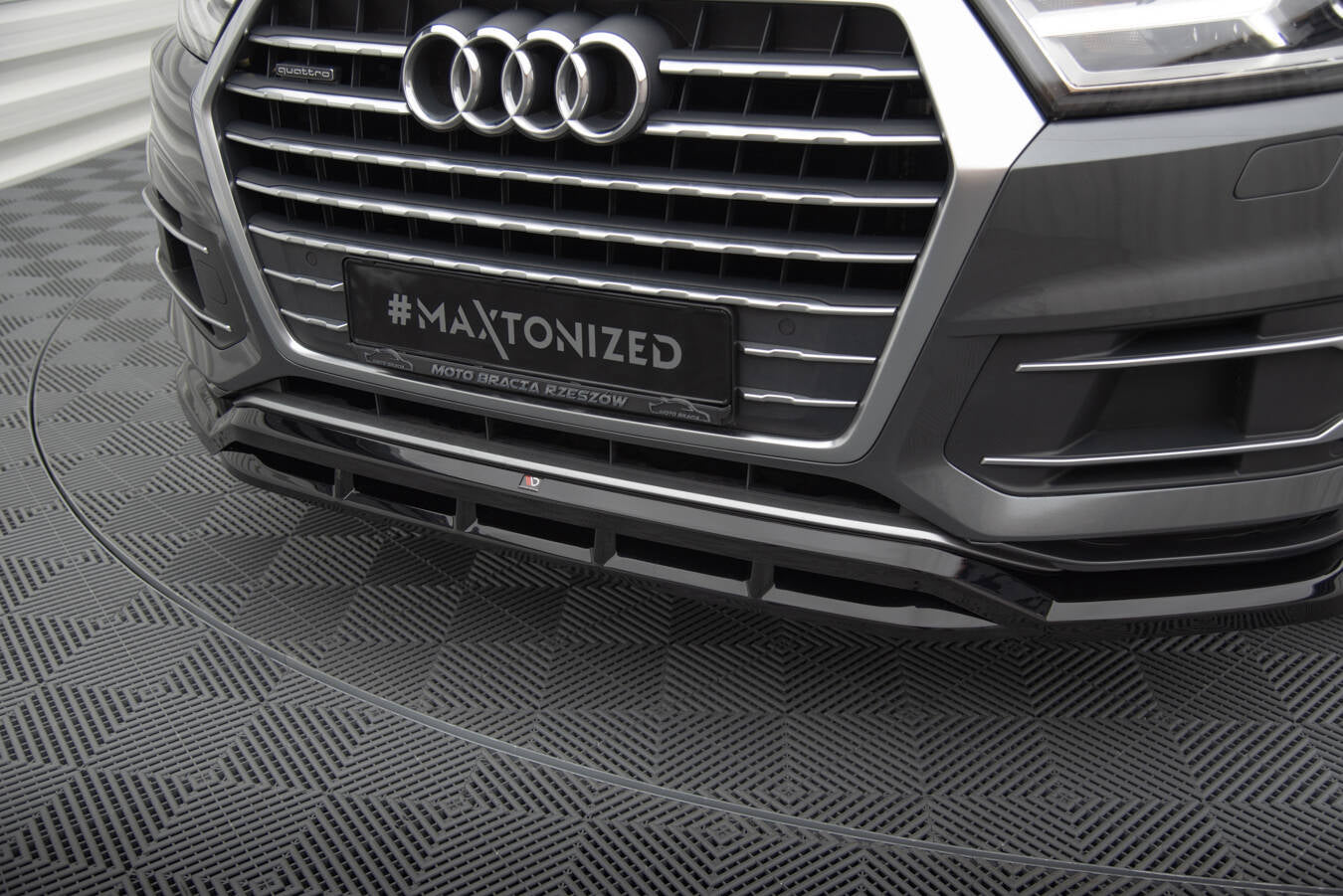 Maxton Design Street+ Spoilerlippe Front Ansatz passend für Audi Q7 Mk2 schwarz Hochglanz