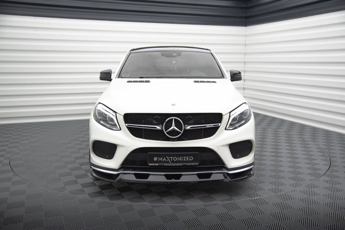 Maxton Design Street+ Spoilerlippe Front Ansatz V.1 passend für Mercedes-Benz GLE Coupe 43 AMG / AMG-Line C292 schwarz Hochglanz
