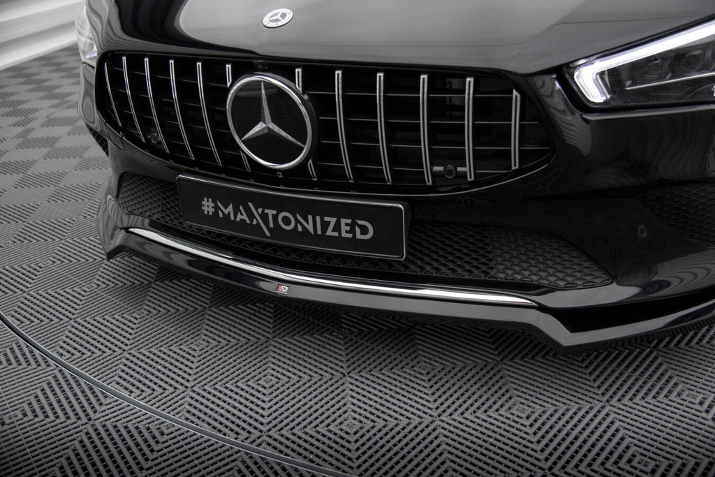 Maxton Design Street+ Spoilerlippe Front Ansatz V.1 passend für Mercedes-Benz CLA C118 schwarz Hochglanz