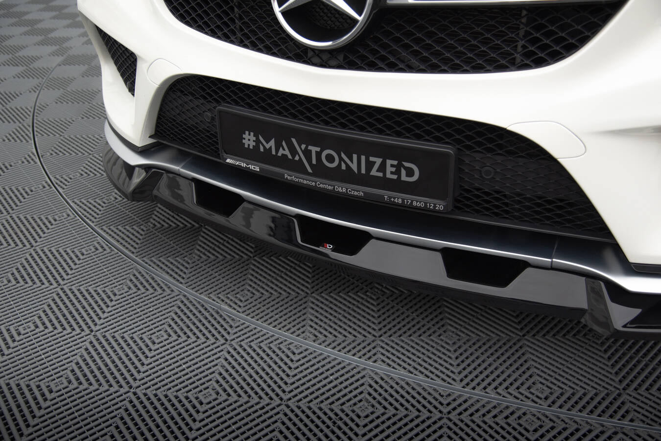 Maxton Design Street+ Spoilerlippe Front Ansatz V.1 passend für Mercedes-Benz GLE Coupe 43 AMG / AMG-Line C292 schwarz Hochglanz