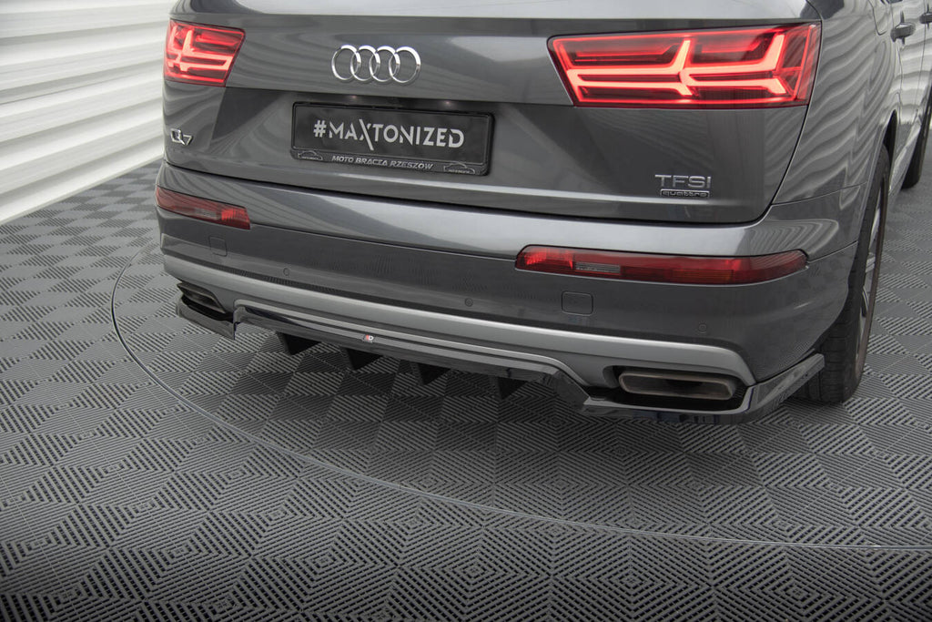 Maxton Design Street+ Mittlerer Diffusor RACE passend für Audi Q7 Mk2 schwarz Hochglanz