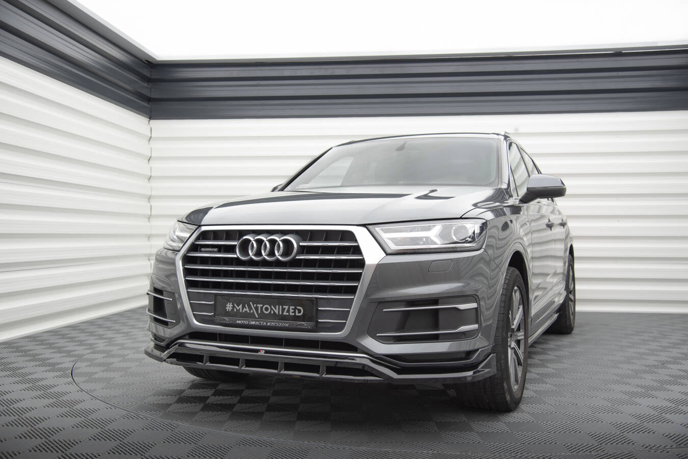 Maxton Design Street+ Spoilerlippe Front Ansatz passend für Audi Q7 Mk2 schwarz Hochglanz