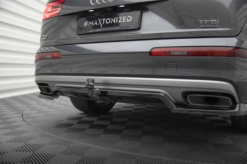 Maxton Design Street+ Mittlerer Diffusor RACE passend für Audi Q7 Mk2 schwarz Hochglanz