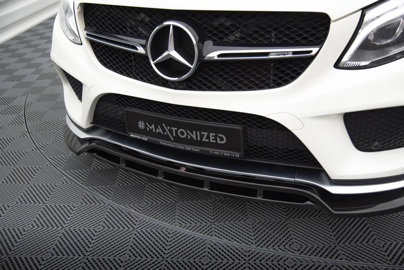 Maxton Design Street+ Spoilerlippe Front Ansatz V.2 passend für Mercedes-Benz GLE Coupe 43 AMG / AMG-Line C292 schwarz Hochglanz