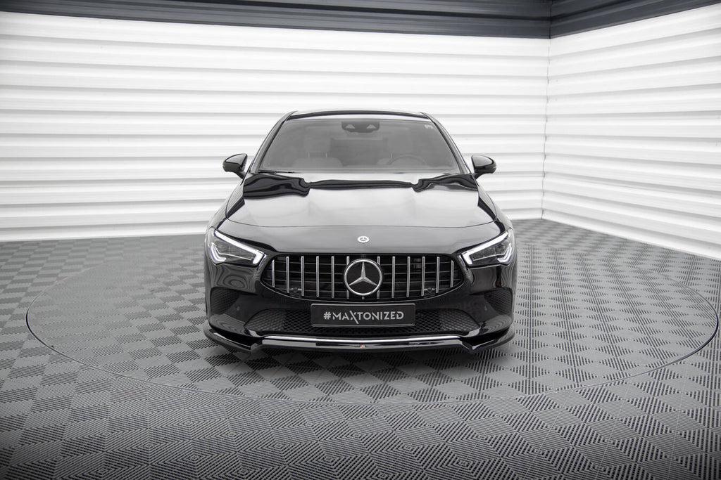 Maxton Design Street+ Spoilerlippe Front Ansatz V.1 passend für Mercedes-Benz CLA C118 schwarz Hochglanz