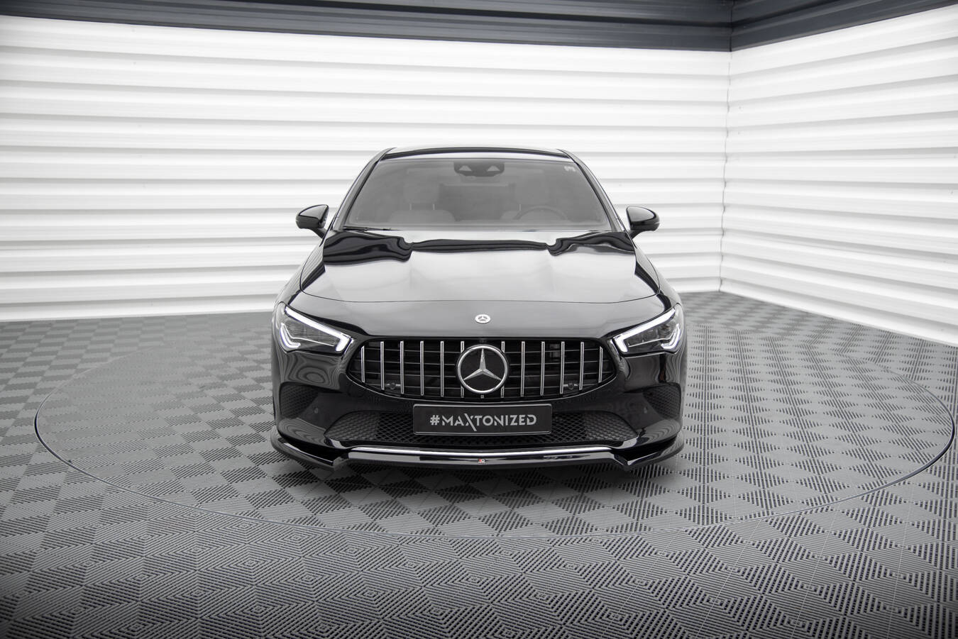 Maxton Design Street+ Spoilerlippe Front Ansatz V.1 passend für Mercedes-Benz CLA C118 schwarz Hochglanz