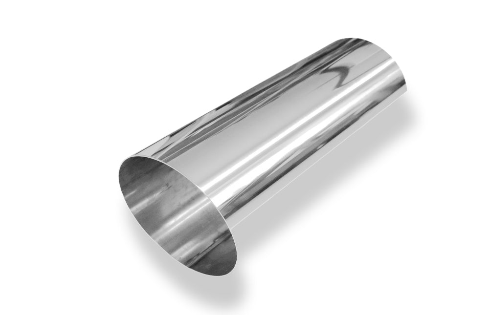 FoxAnschweißendrohr Typ 14 Ø 114 mm / Länge: 300 mm - rund / uneingerollt / 15° abgeschrägt / ohne Absorber