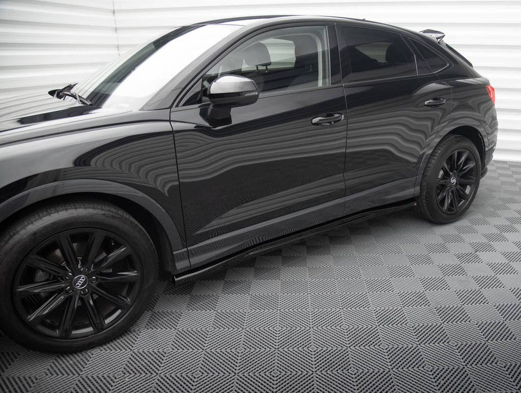 Maxton Design Street+ Seitenschweller Leisten passend für Audi Q3 Sportback F3 schwarz Hochglanz