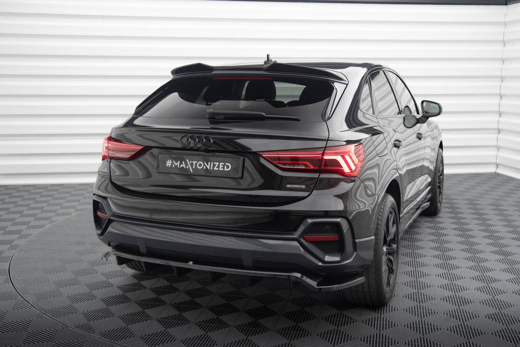 Maxton Design Street+ Mittlerer Diffusor RACE passend für Audi Q3 Sportback F3 schwarz Hochglanz