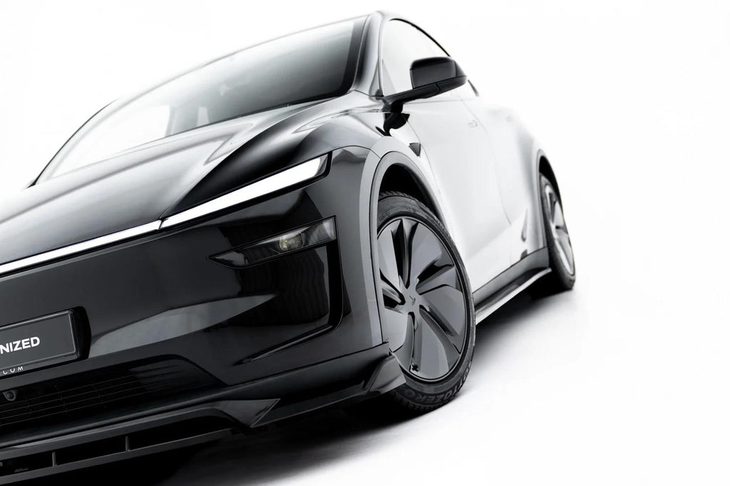 Maxton Design Street+ Spoilerlippe Front Ansatz passend für Tesla Model Y Premium Mk1 Facelift schwarz Hochglanz