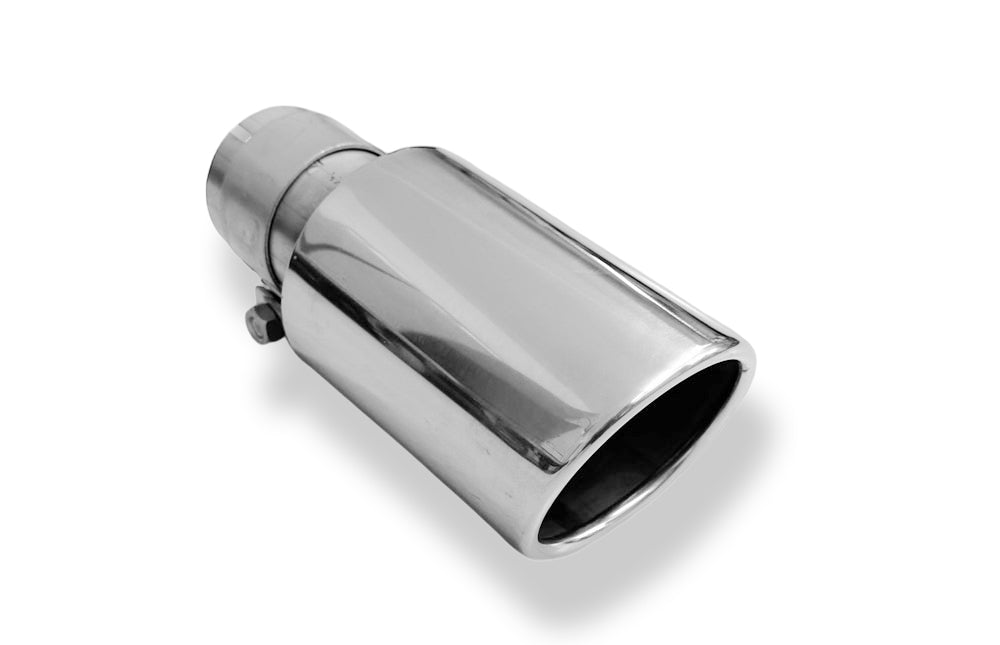 FoxAnschraubendrohr Typ 16 mit Schelle einfach - Ø 90mm Rund eingerollt / abgeschrägt / ohne Absorber - L_ (mm) und d_ (mm innen) ist flexibel - muss angeben werden - L minimum 170mm und maximal 500mm