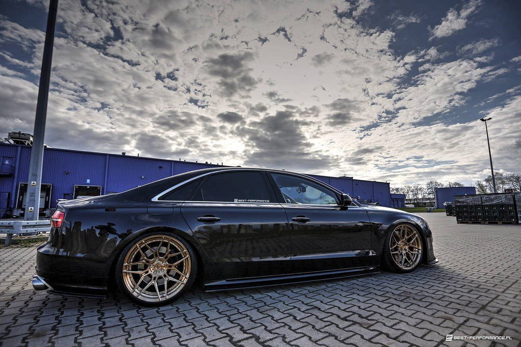 Maxton Design Street+ Seitenschweller Leisten passend für Audi S8 D4 FL schwarz Hochglanz