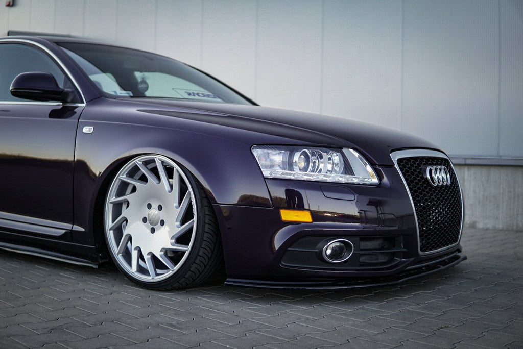 Maxton Design Street+ Spoilerlippe Front Ansatz passend für Audi A6 S-Line C6 FL schwarz Hochglanz