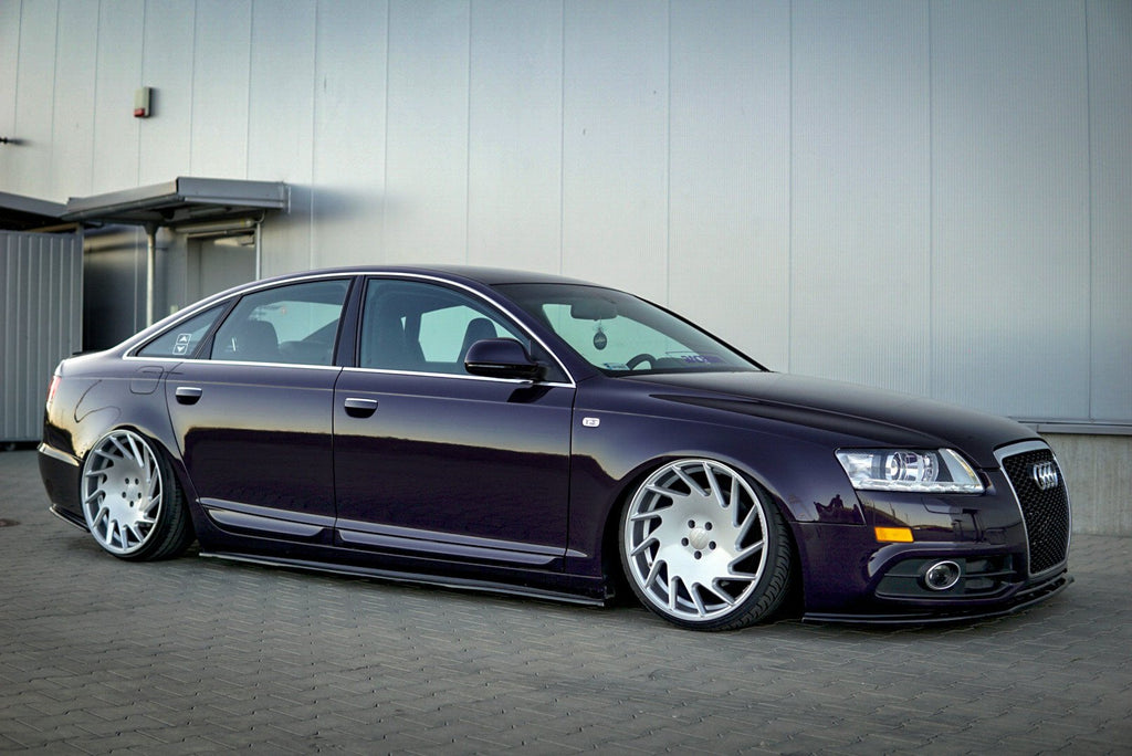 Maxton Design Street+ Seitenschweller Leisten passend für Audi A6 S-Line C6 / C6 Facelift schwarz Hochglanz