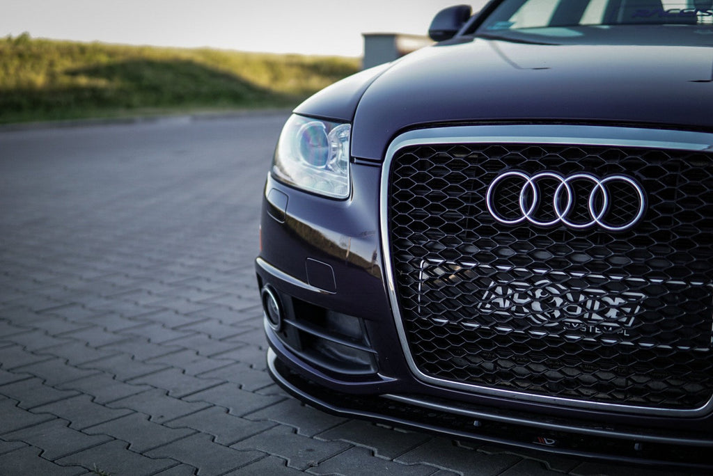 Maxton Design Street+ Spoilerlippe Front Ansatz passend für Audi A6 S-Line C6 FL schwarz Hochglanz