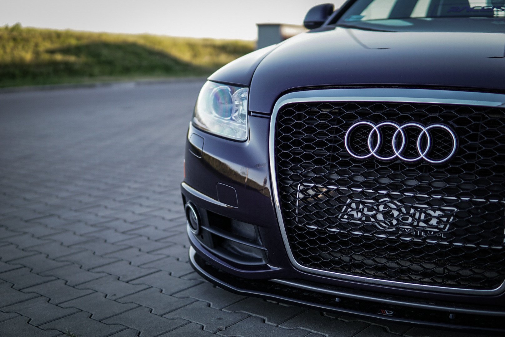 Maxton Design Street+ Spoilerlippe Front Ansatz passend für Audi A6 S-Line C6 FL schwarz Hochglanz