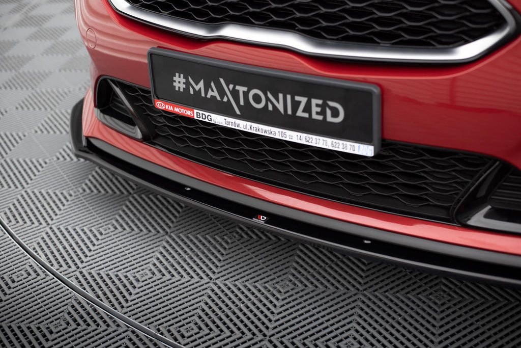 Maxton Design Street+ Spoilerlippe Front Ansatz V.3 passend für Kia Ceed GT / GT-Line Mk3 / Proceed Mk1 schwarz Hochglanz