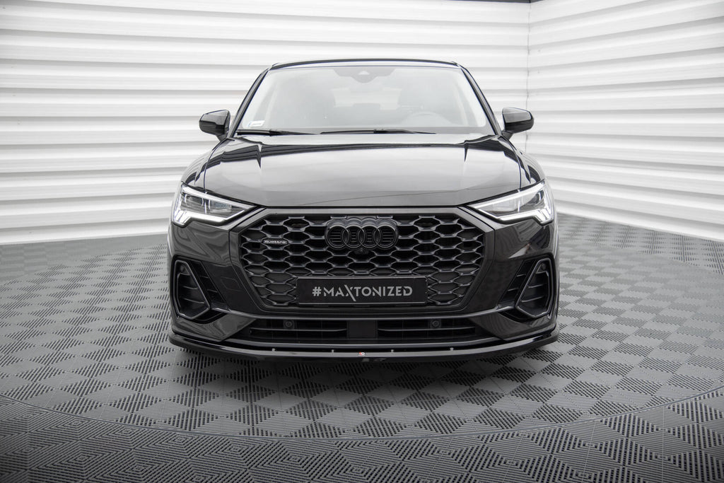 Maxton Design Street+ Spoilerlippe Front Ansatz V.1 passend für Audi Q3 Sportback F3 schwarz Hochglanz