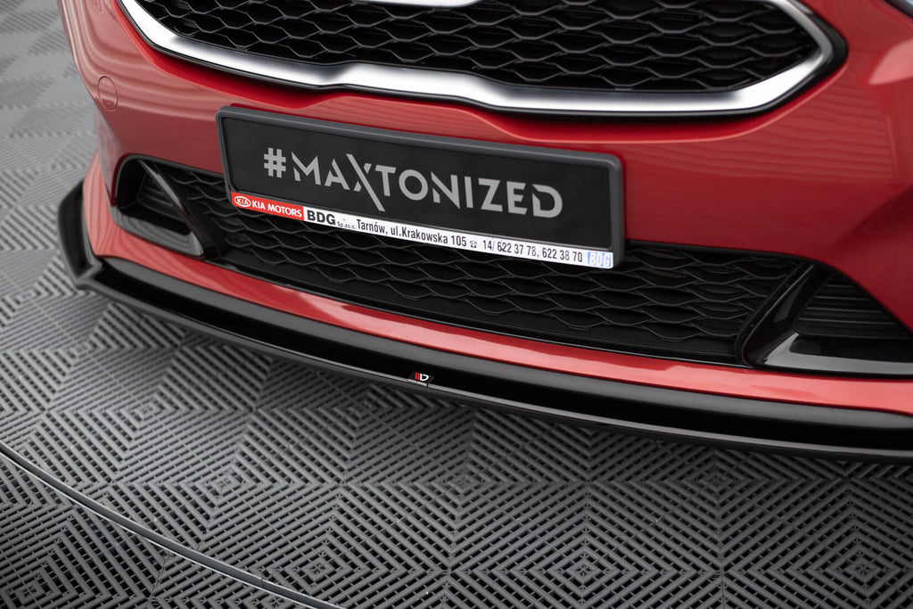Maxton Design Street+ Spoilerlippe Front Ansatz V.2 passend für Kia Ceed GT / GT-Line Mk3 / Proceed Mk1 schwarz Hochglanz