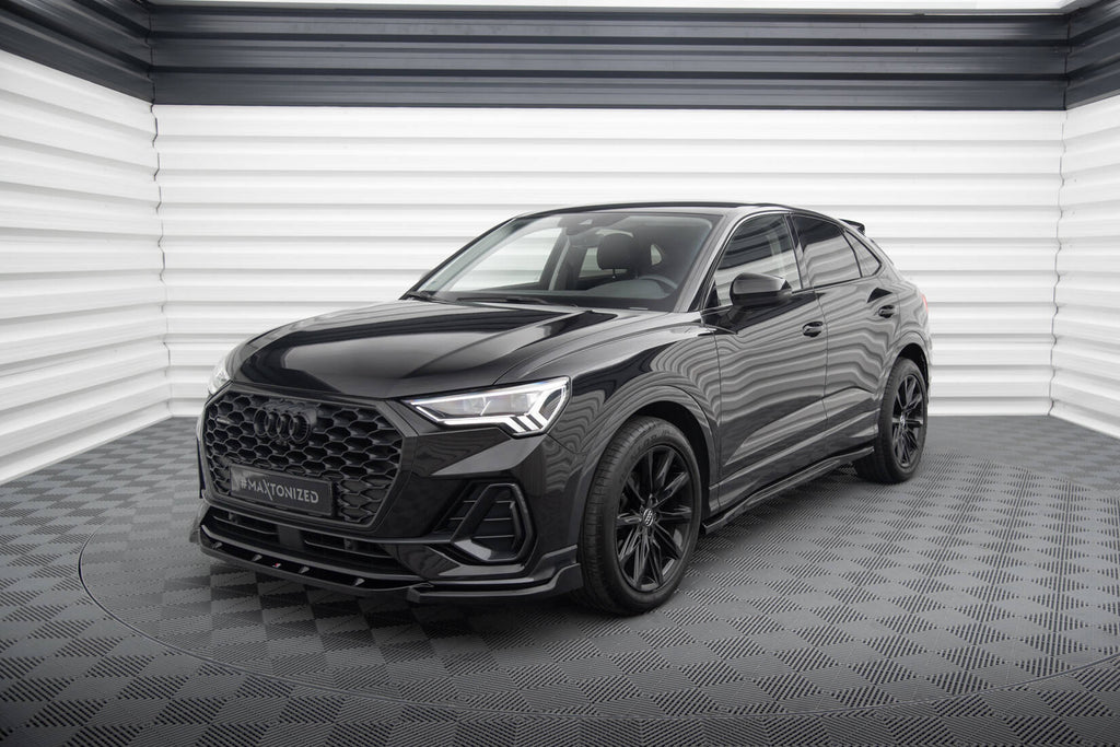Maxton Design Street+ Spoilerlippe Front Ansatz V.2 passend für Audi Q3 Sportback F3 schwarz Hochglanz