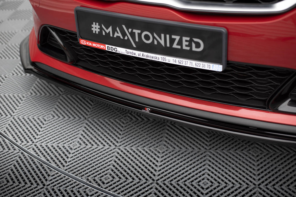 Maxton Design Street+ Spoilerlippe Front Ansatz V.1 passend für Kia Ceed GT / GT-Line Mk3 / Proceed Mk1 schwarz Hochglanz