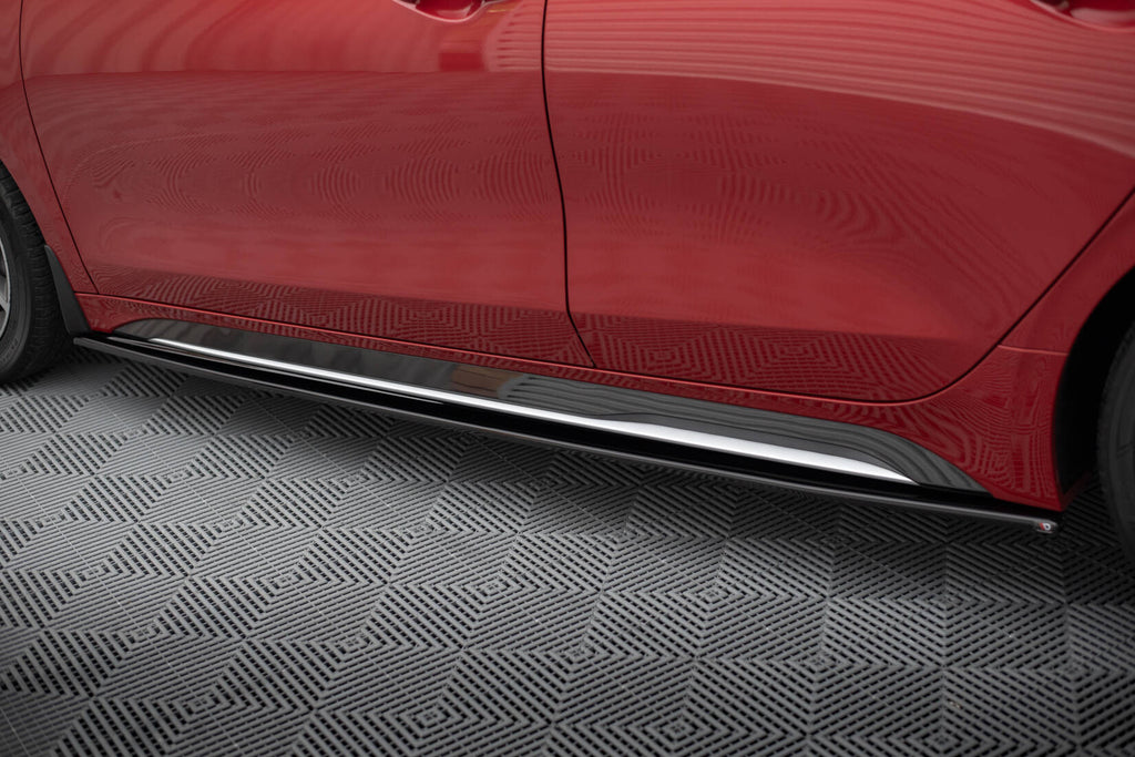 Maxton Design Street+ Seitenschweller Leisten passend für Kia Ceed GT / GT-Line Mk3 / Proceed Mk1 schwarz Hochglanz