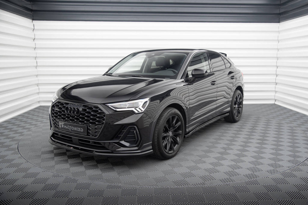 Maxton Design Street+ Spoilerlippe Front Ansatz V.1 passend für Audi Q3 Sportback F3 schwarz Hochglanz