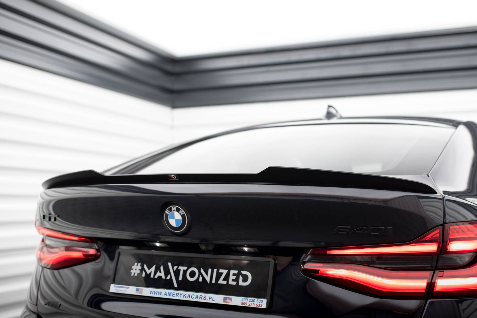 Maxton Design Spoiler CAP passend für BMW 6er GT G32 M-Paket schwarz Hochglanz