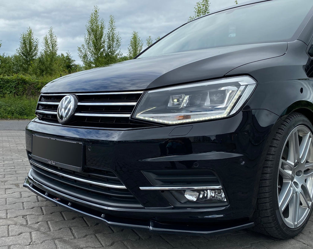 Maxton Design Street+ Spoilerlippe Front Ansatz passend für VW Caddy Mk. 4 schwarz Hochglanz