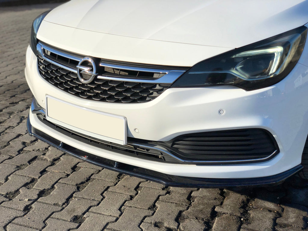 Maxton Design Street+ Spoilerlippe Front Ansatz V.1 passend für OPEL ASTRA K OPC-LINE schwarz Hochglanz